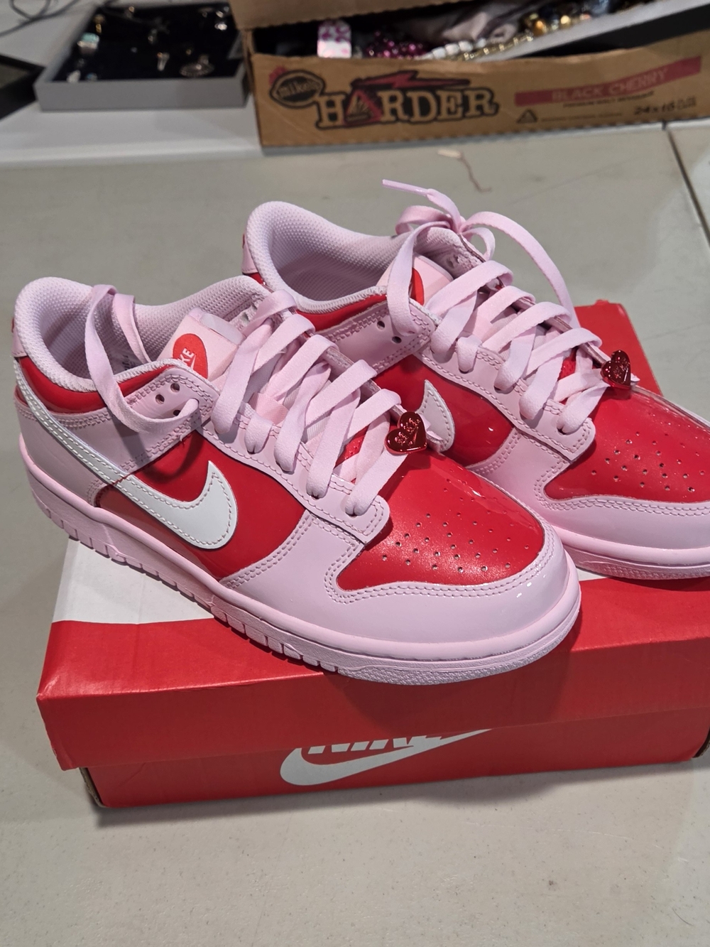 Nike Kids Low Top Sneakers Pink and Red